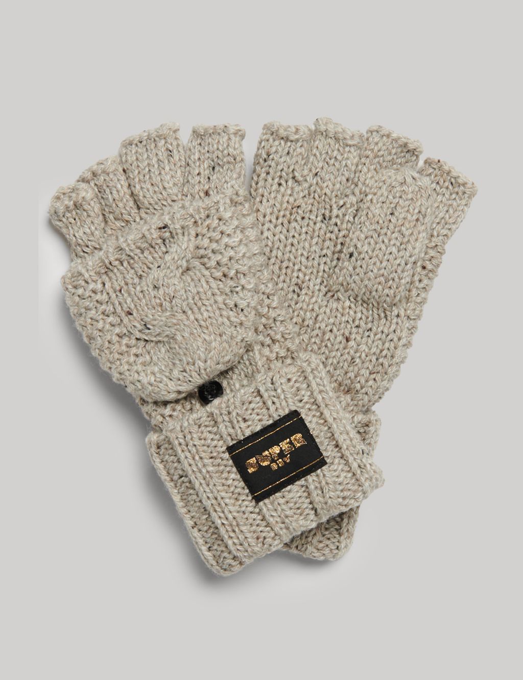 Knitted Cable Gloves with Wool 1 of 3