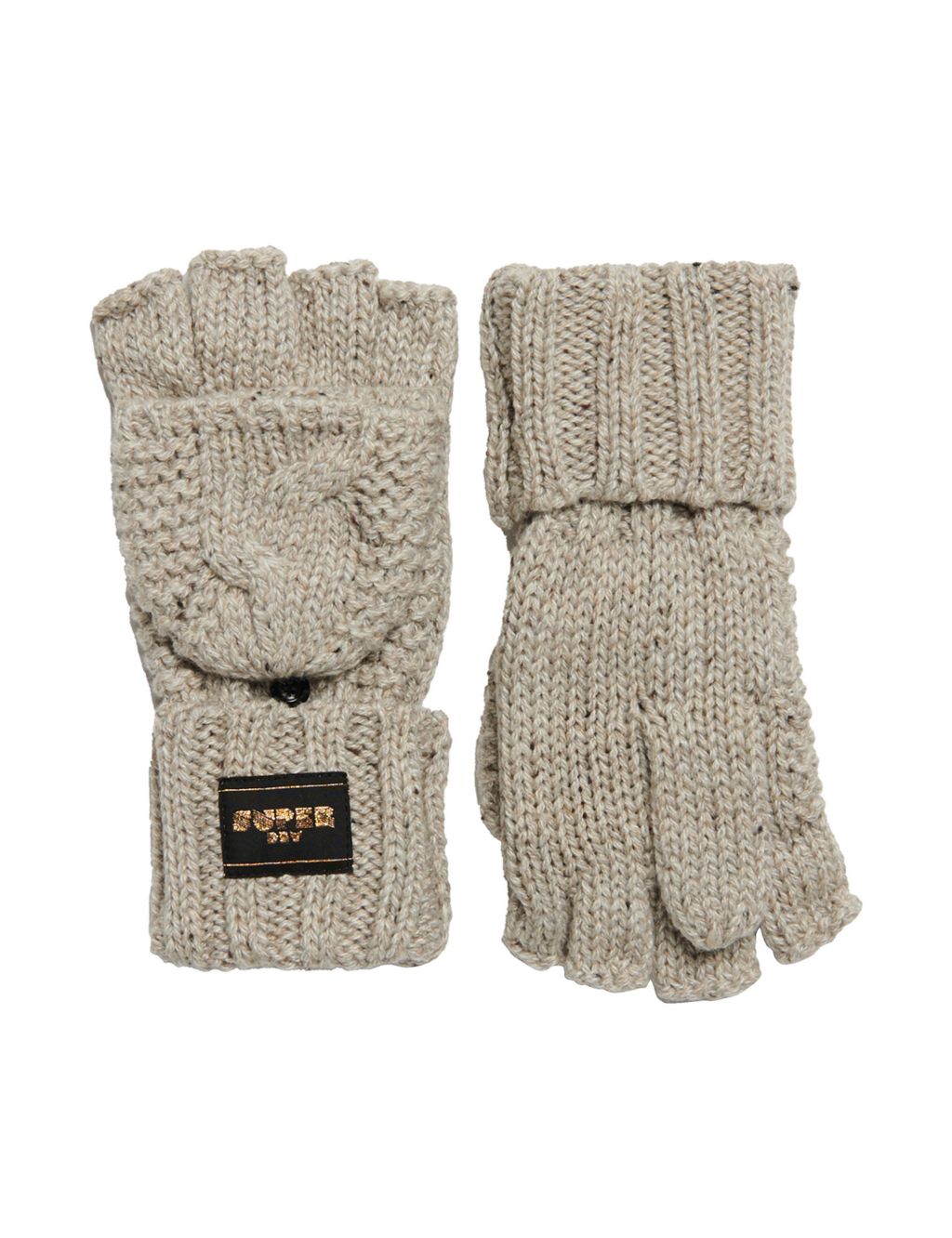 Knitted Cable Gloves with Wool 2 of 3