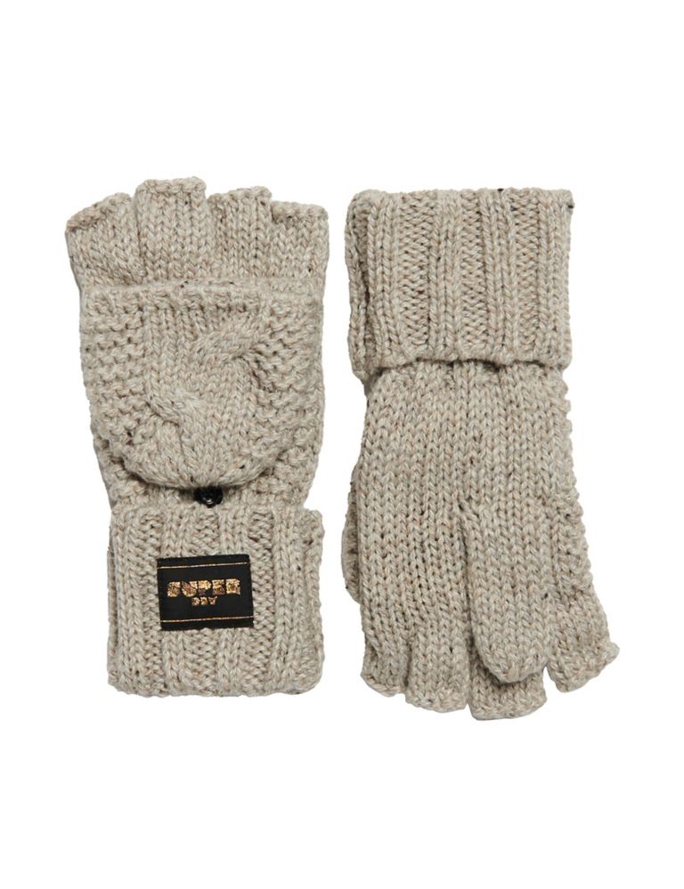 Knitted Cable Gloves with Wool 3 of 3