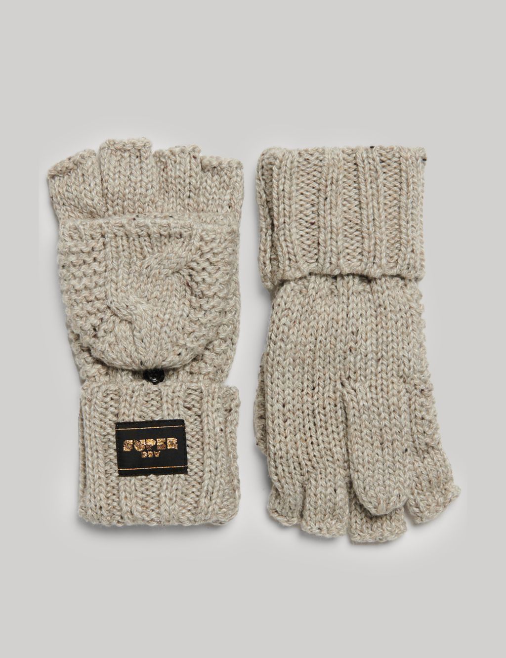 Knitted Cable Gloves with Wool 3 of 3