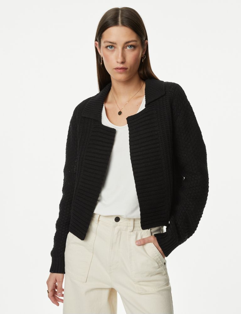 Knitted Collared Cardigan With Wool | Per Una | M&S