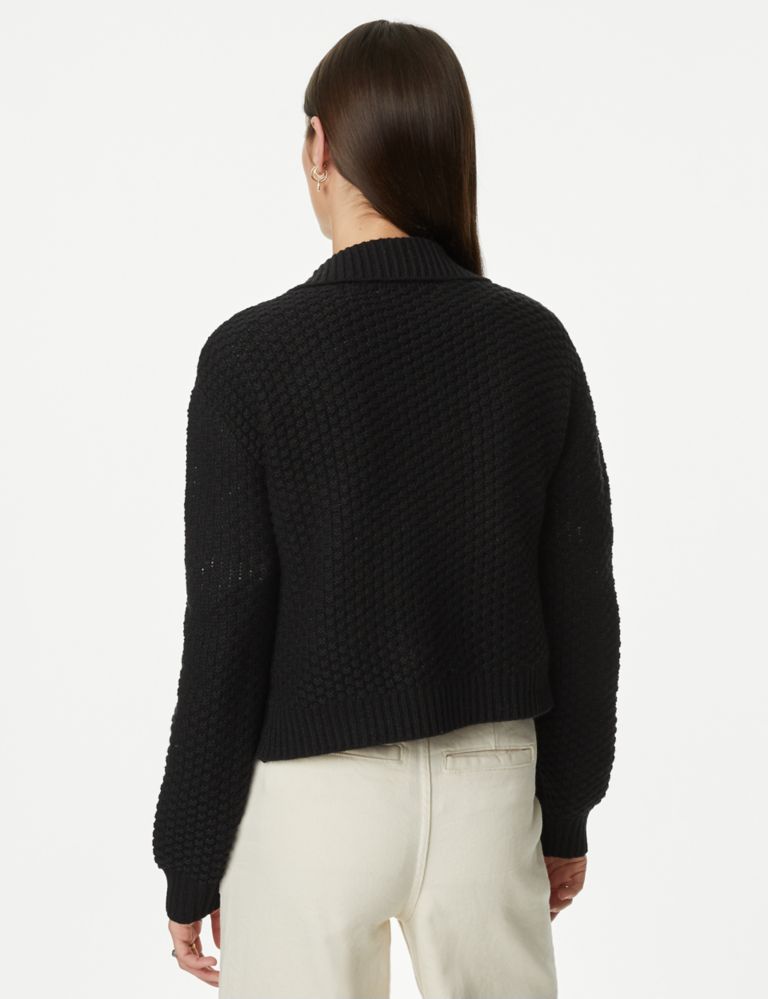 Knitted Collared Cardigan With Wool | Per Una | M&S