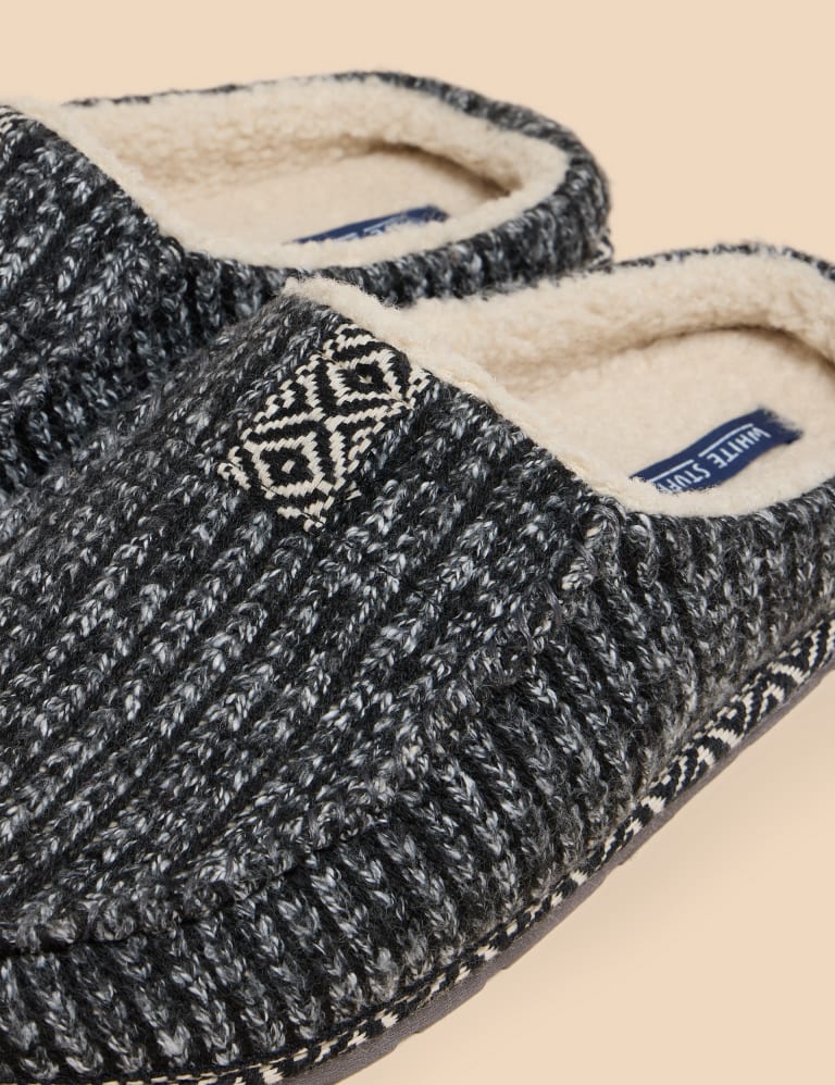 Toms black and white sweater knit women's ivy shop slippers