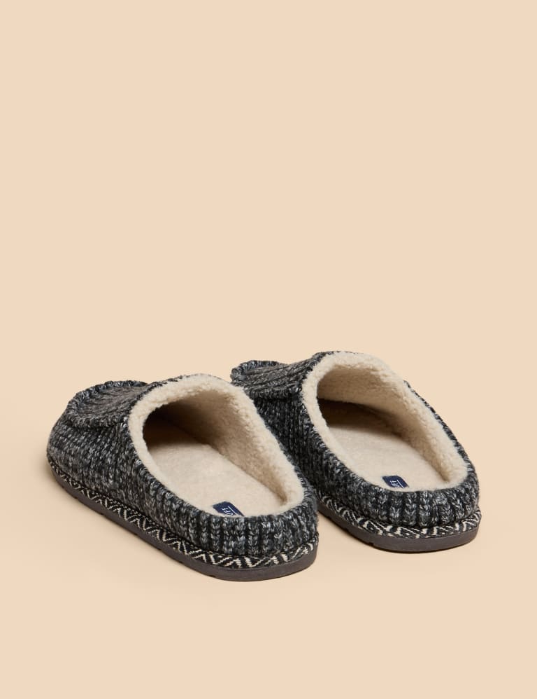 Knitted Fleece Lined Mule Slippers White Stuff M S