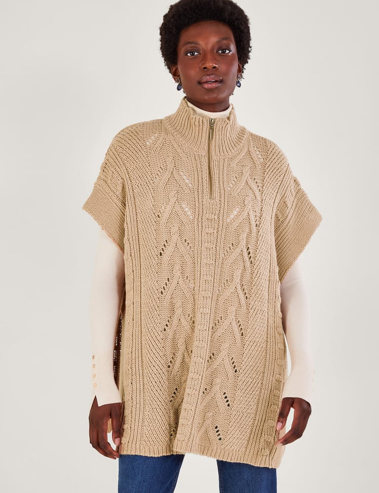 High neck poncho sweater sale