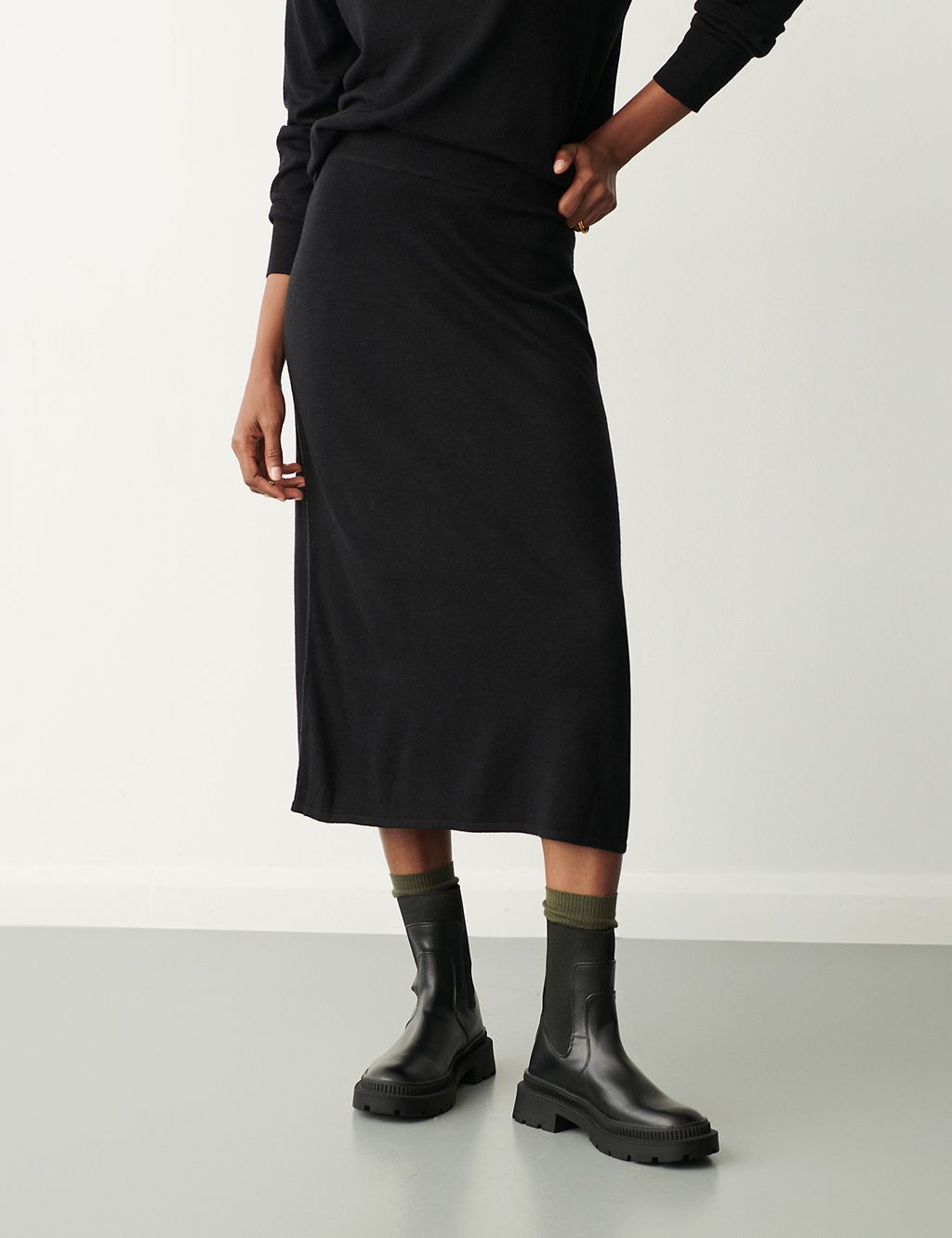 Knitted Midi A-Line Skirt | Finery London | M&S