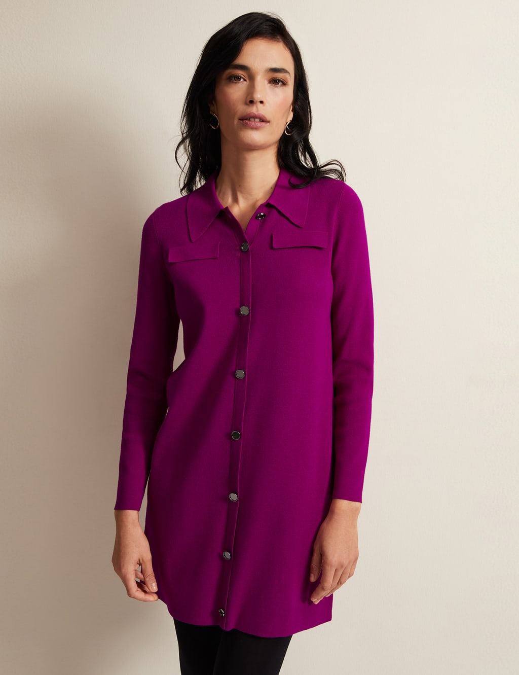 Knitted Mini Shirt Dress Phase Eight M S