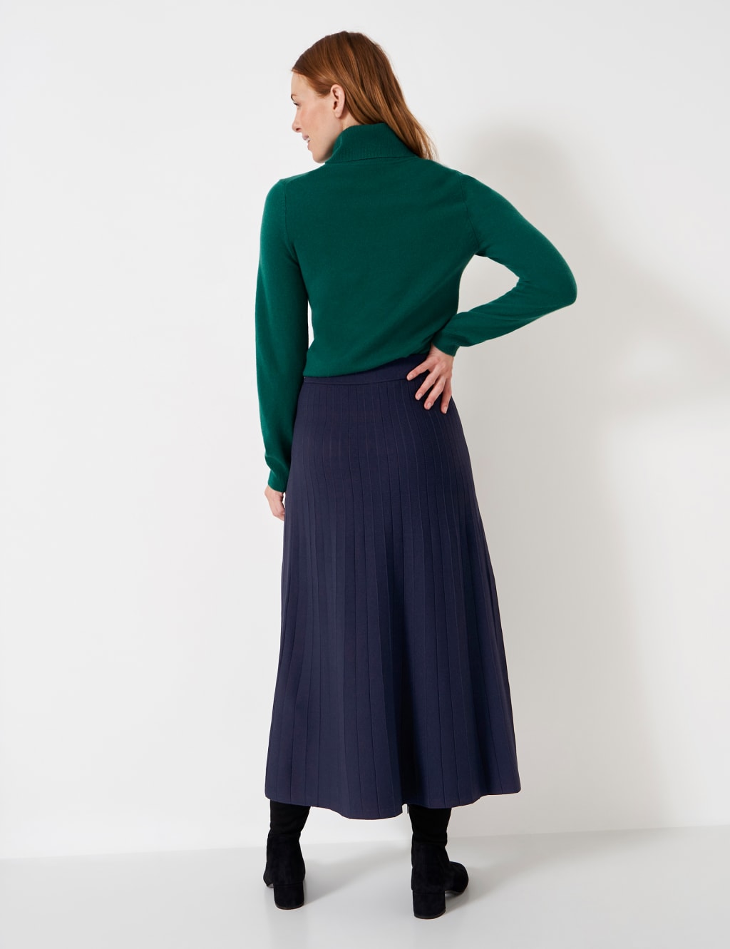 Pleated knit skirt uk top