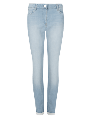 Jeans Elasticizzati Risvolto Polsino M&S Jeans Donna M&S Skinny Relaxed Con Risvolto - Elasticizzati, Taglie 6-24 Jeans Marks And Spencer Collection - Foto 8