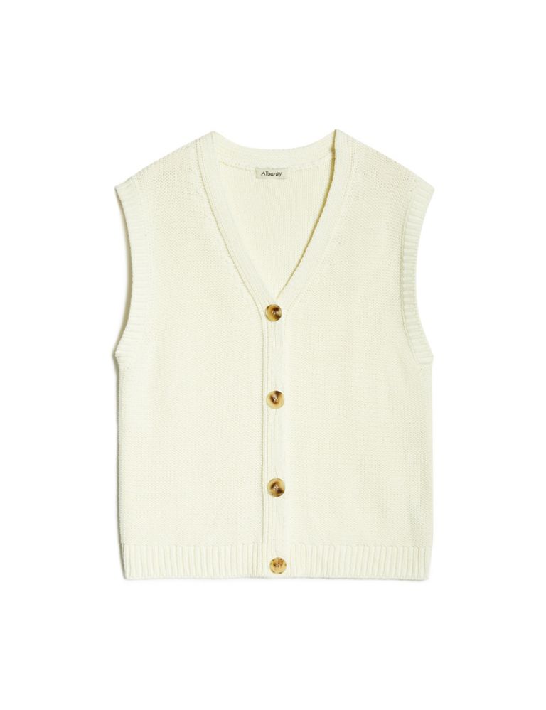 Knitted Relaxed Sleeveless Cardigan 2 of 5
