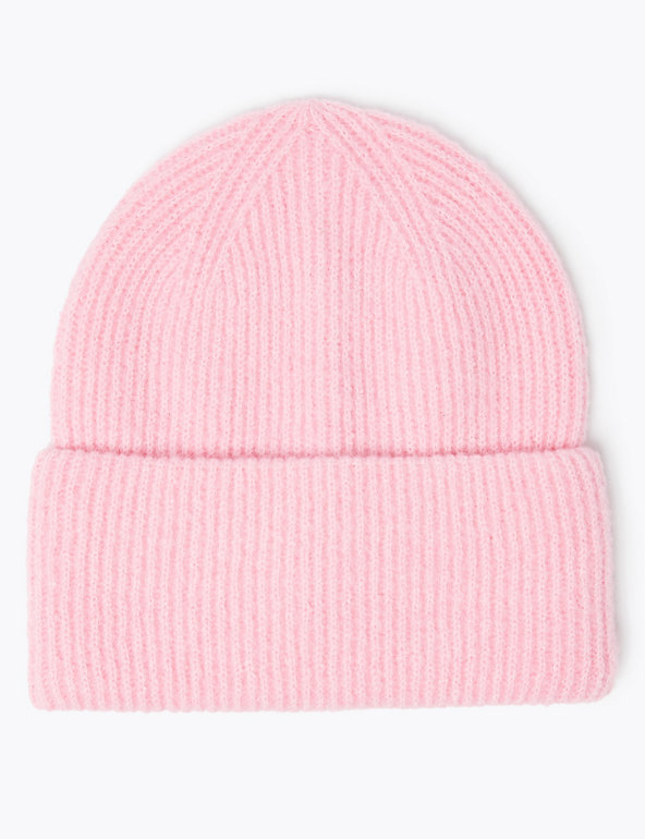 Knitted Ribbed Beanie Hat Image 1 of 1