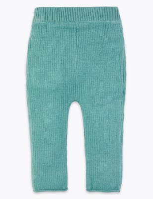 Knitted Ribbed Ribbon Trim Leggings | M&S