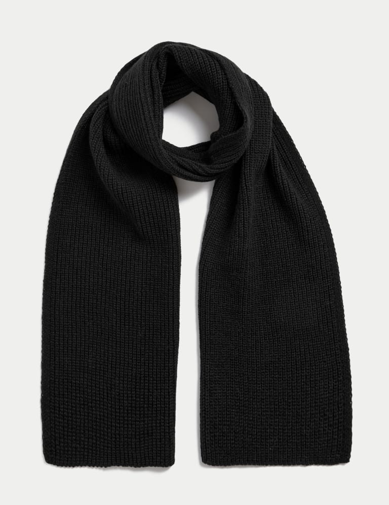 Knitted Ribbed Scarf | Mu0026S Collection | Mu0026S