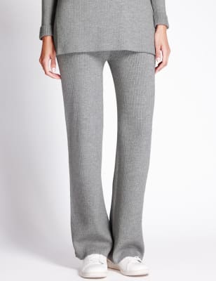 Ribbed knit trousers - Woman