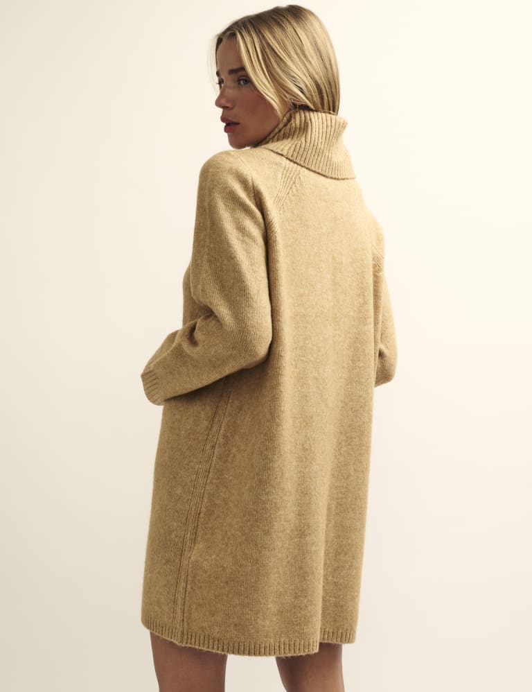 Knitted Roll Neck Mini Jumper Dress