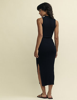 Knitted Round Neck Midi Bodycon Dress Image 2 of 4
