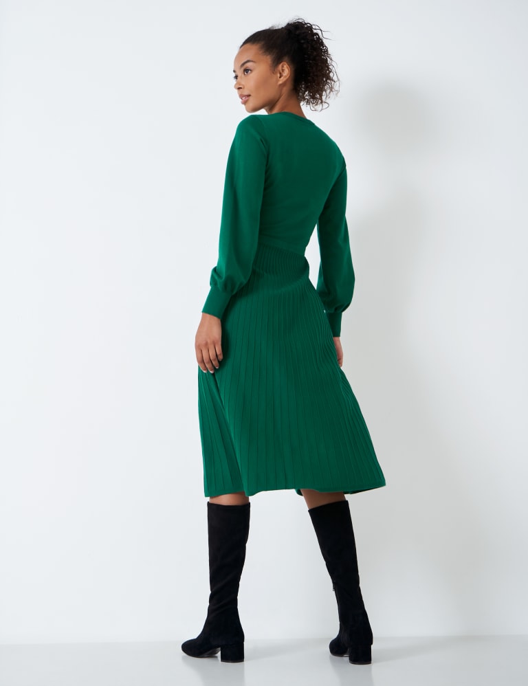 Green midi shop skater dress