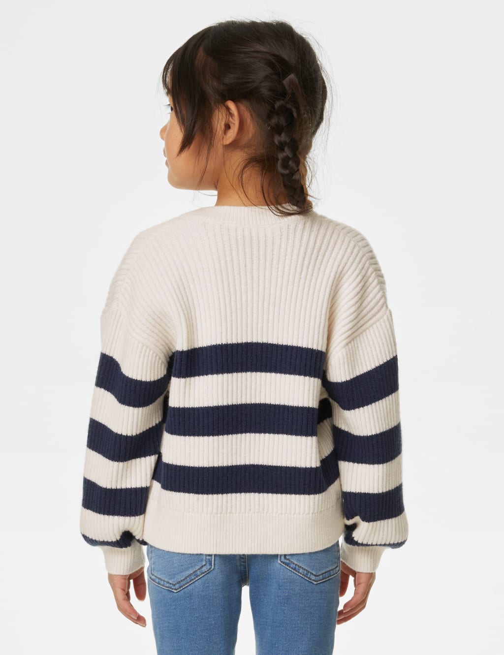 Striped discount knitted cardigan