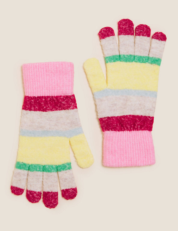Knitted Striped Gloves Image 1 of 1