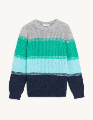 Knitted Striped Jumper (6-16 Yrs) Image 2 of 4