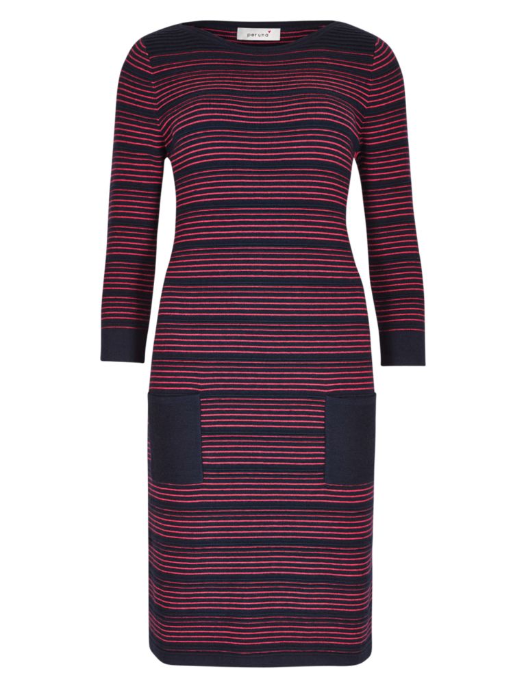Knitted Striped Tunic Dress with Wool 3 of 4