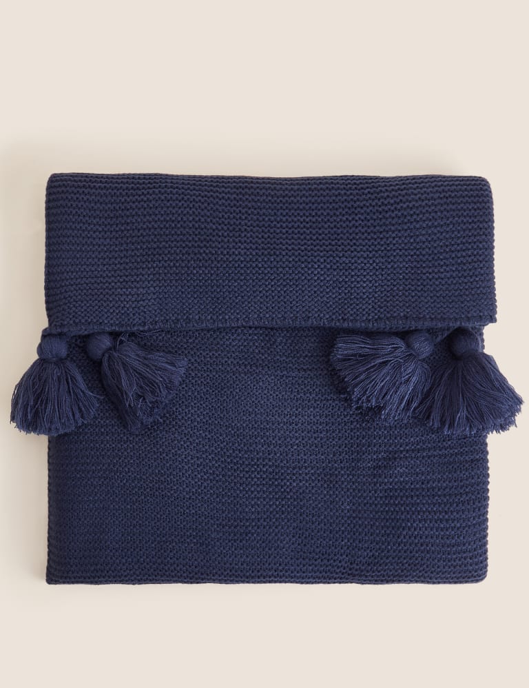 Knitted Tassel Throw M S Collection M S