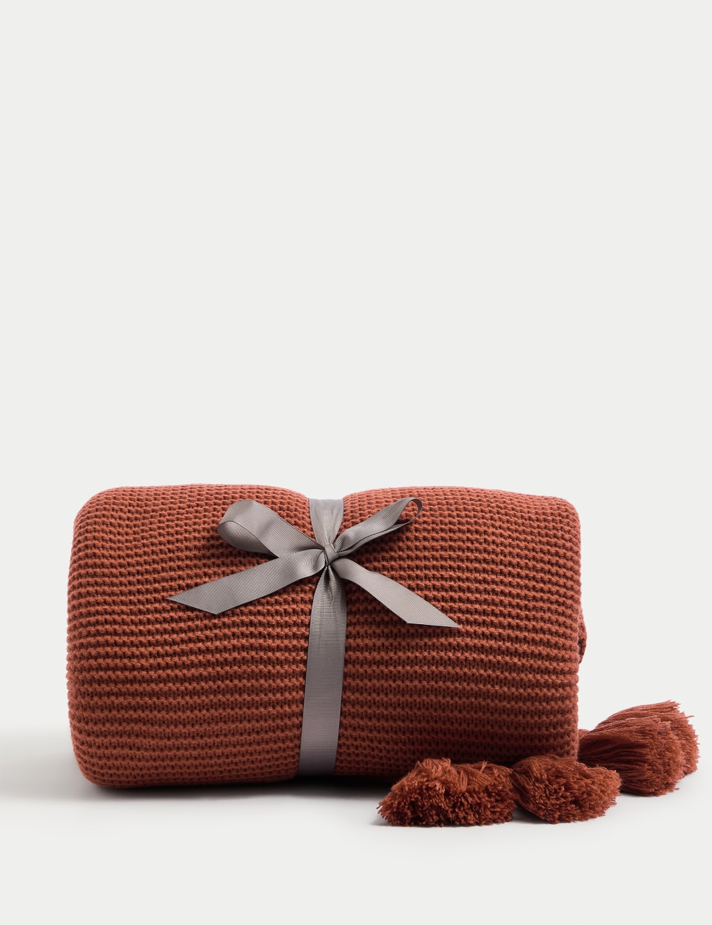 Knitted Tassel Throw M&S Collection M&S