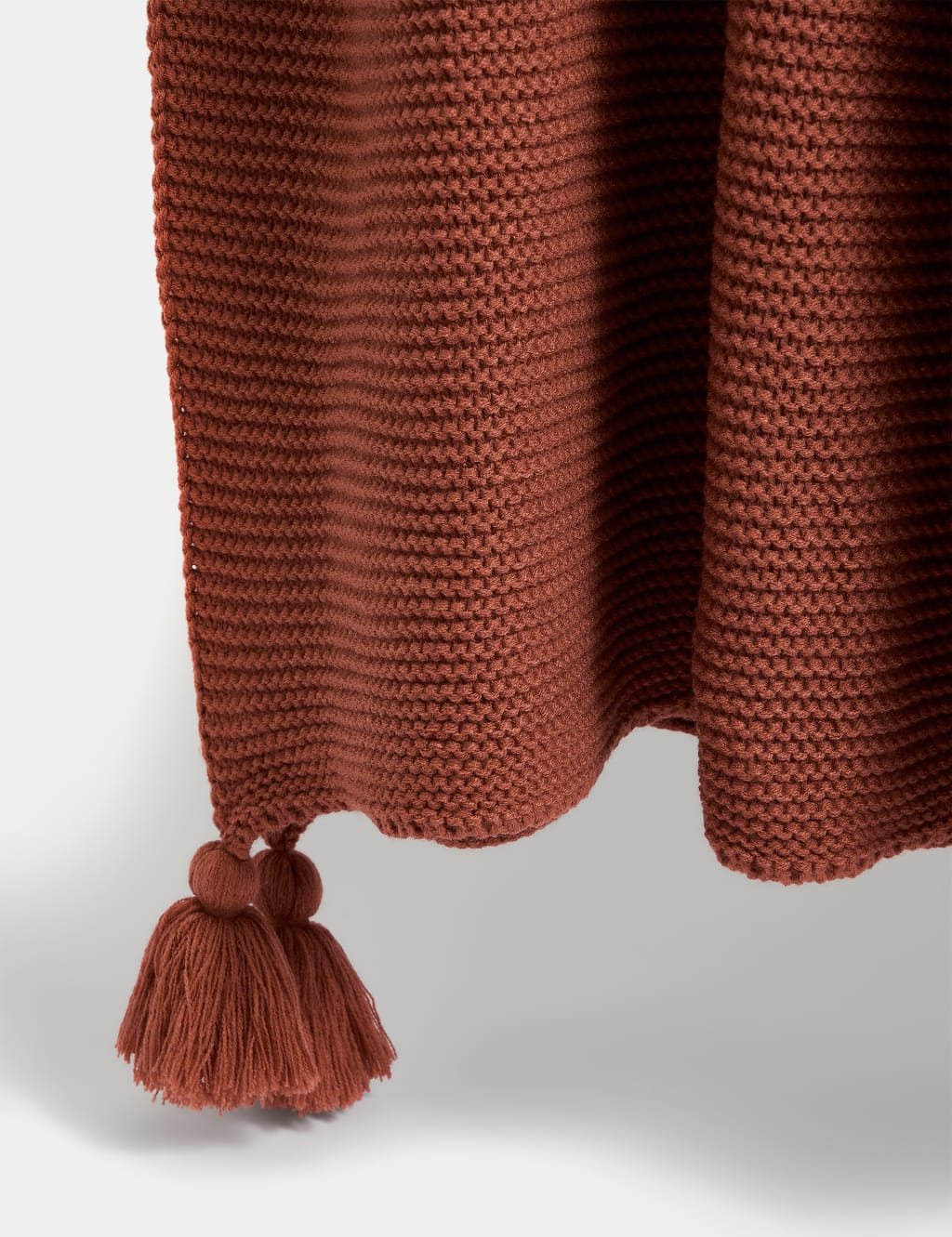 Knitted Tassel Throw M&S Collection M&S