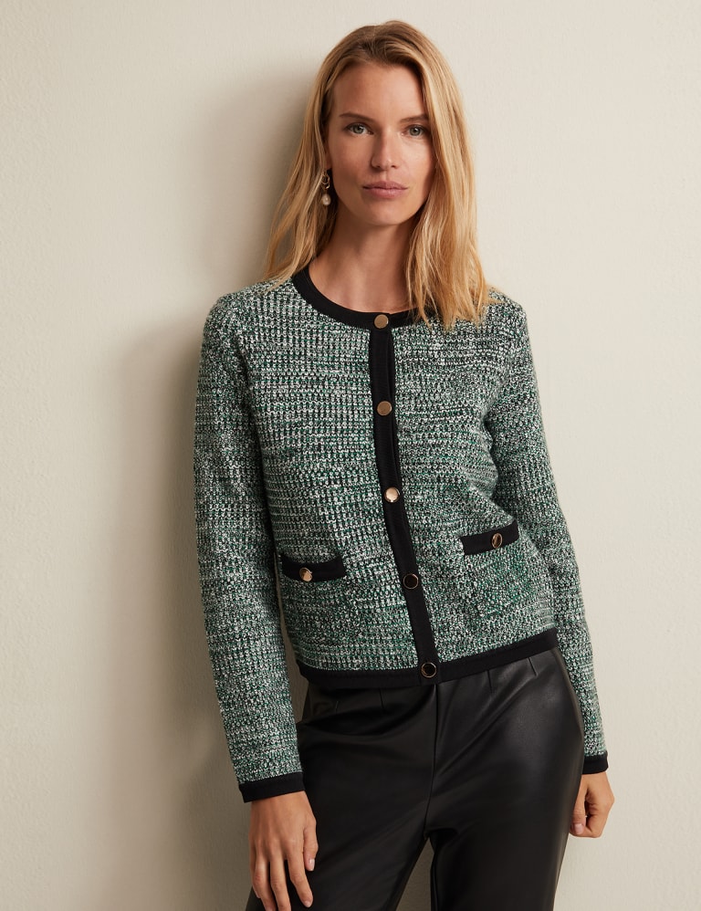 Knitted Textured Button Front Cardigan Phase Eight M S