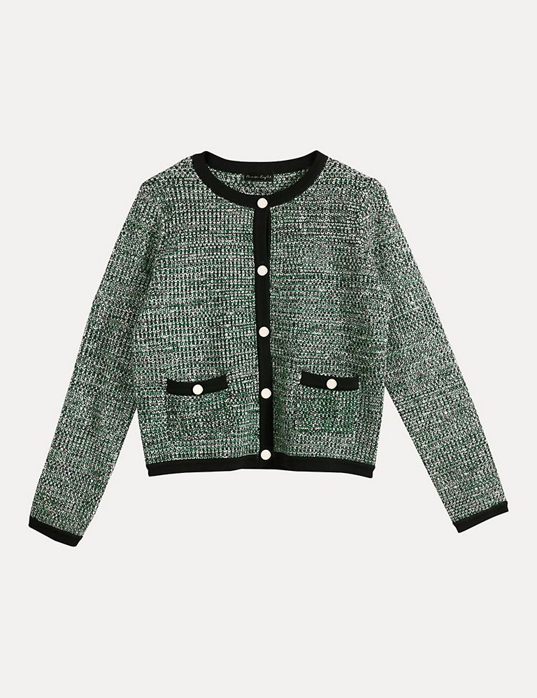 Knitted Textured Button Front Cardigan