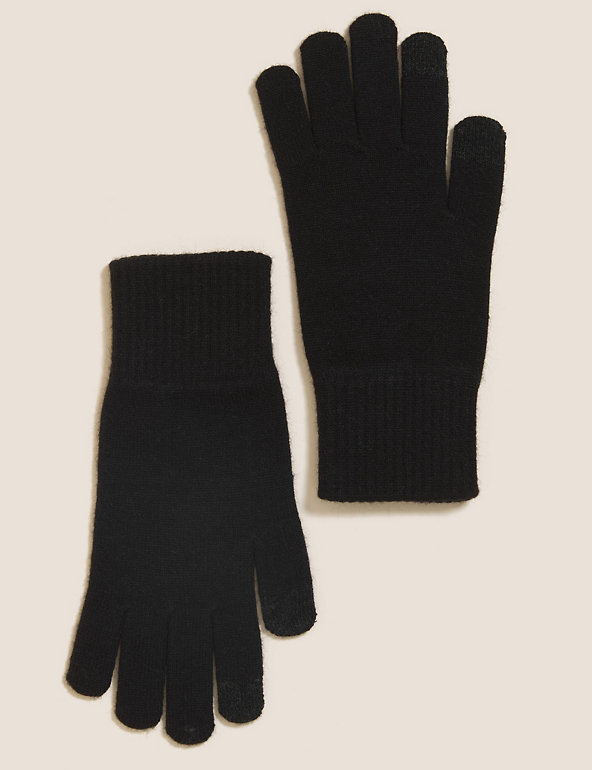 Woolen Gloves Autumn Winter Outdoor Warm Dog Bones Printing Gloves 