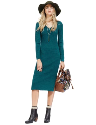 Knitted Tunic Dress with Wool Indigo Collection M S