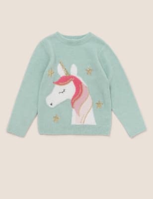 Girls outlet unicorn jumper