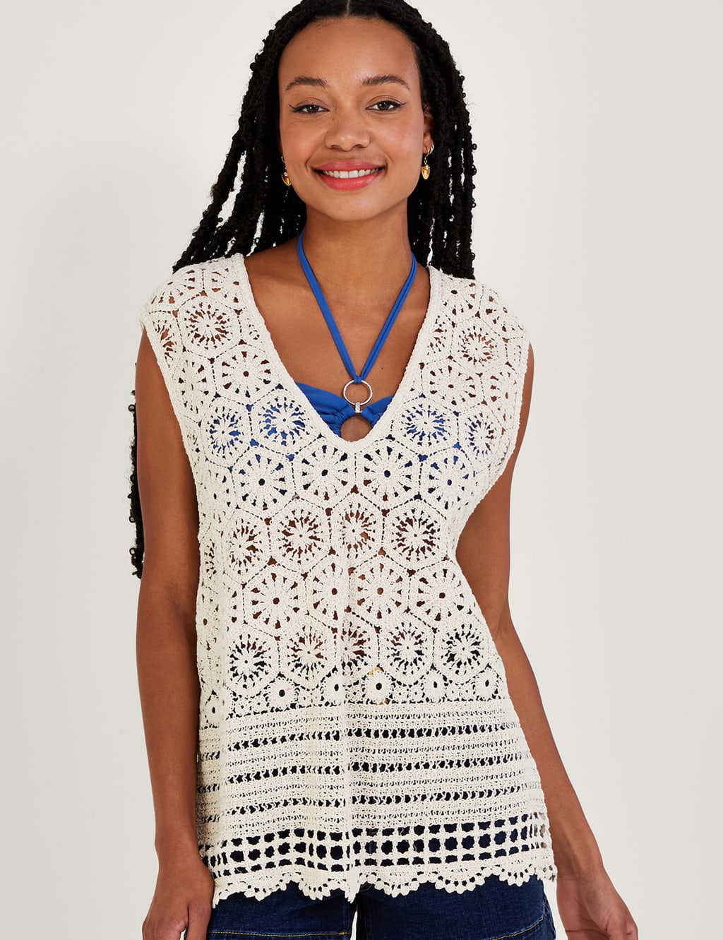 Knitted V Neck Loose Camis Top Monsoon M S