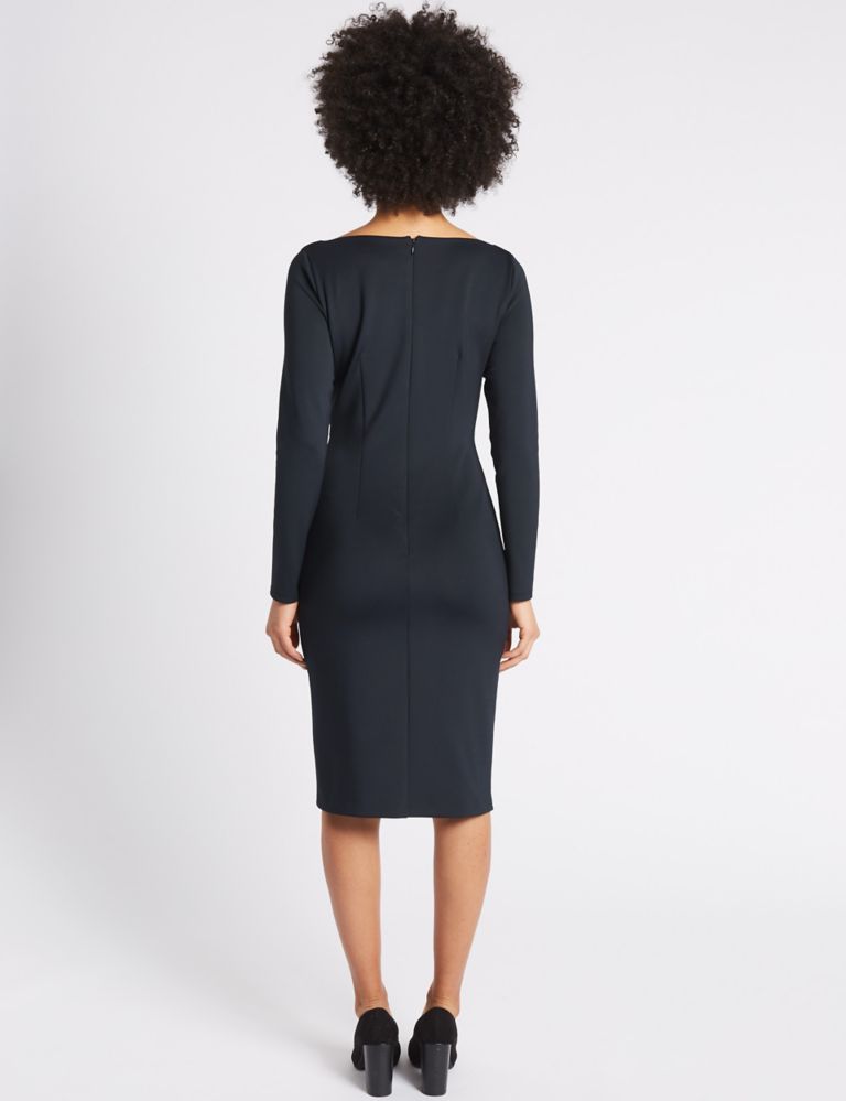 Knot Front Scuba Bodycon Dress 4 of 5