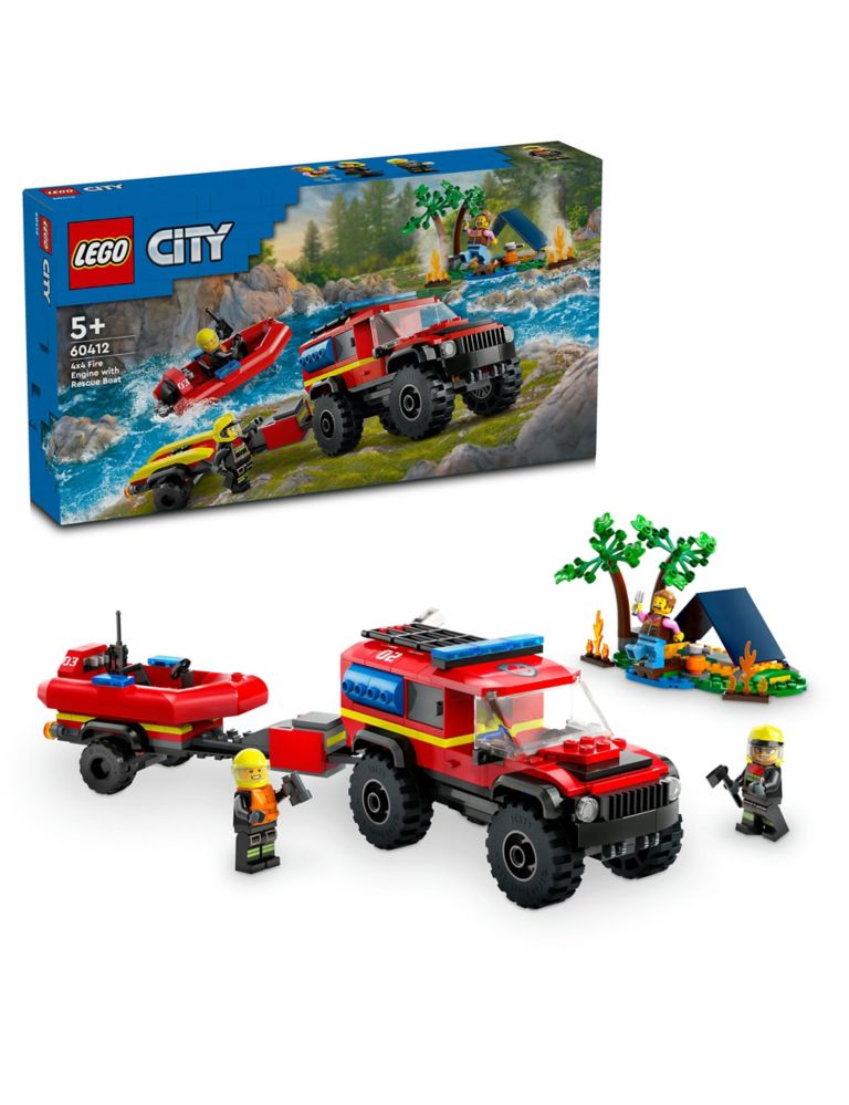 LEGO® City 4x4 Fire Engine with Rescue Boat Toy 60412 (5+ Yrs) 1 of 4