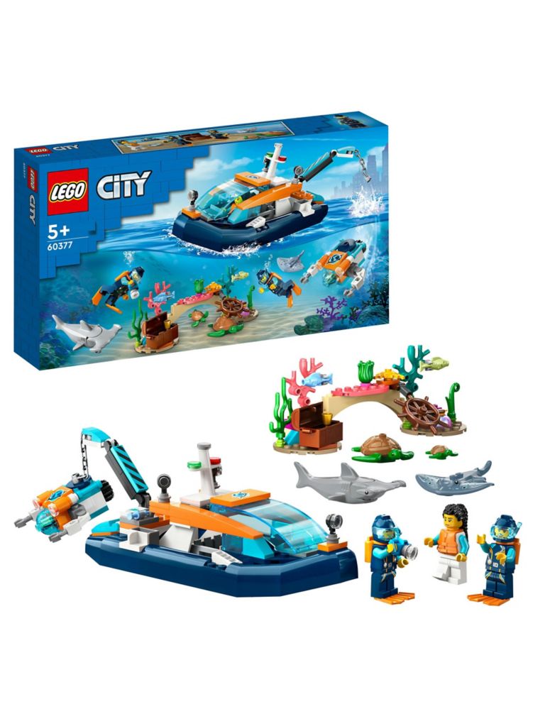 LEGO City Explorer Diving Boat Toy Ocean Set 60377 (5+ Yrs) 1 of 7