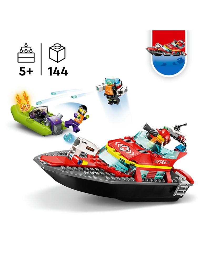 LEGO City Fire Rescue Boat Toy Building Set 60373 (5+ Yrs) 2 of 5