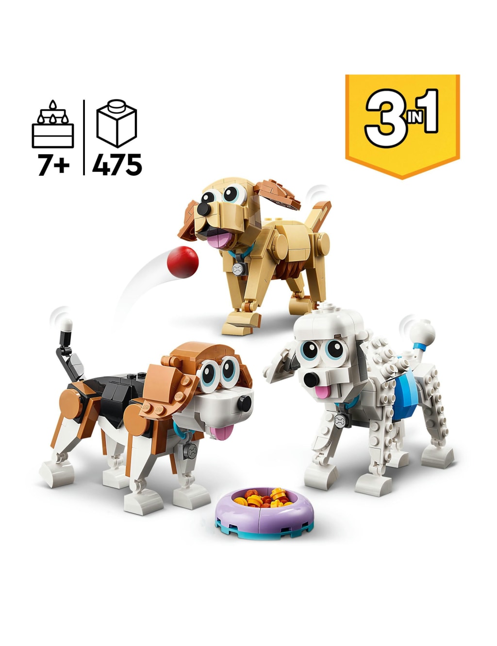 LEGO Creator 3 in 1 Adorable Dogs Animal Toys (7+ Yrs), Lego