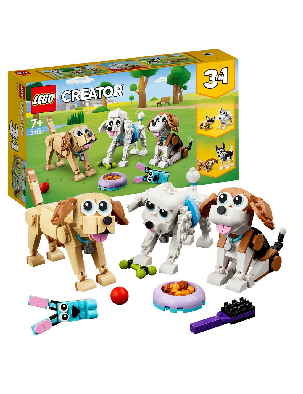 LEGO Creator 3 in 1 Adorable Dogs Animal Toys 31137 (7+ Yrs) 2 of 7