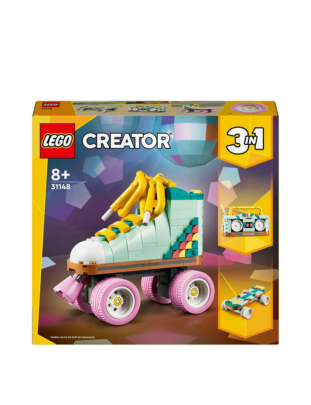 LEGO Creator 3in1 Retro Roller Skate Toy Set 31148 (8+ Yrs) 1 of 6