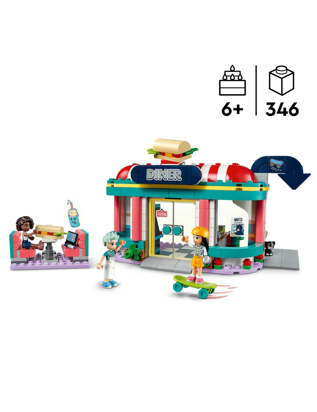 LEGO Friends Heartlake Downtown Diner Playset 41728 (6+ Yrs) 1 of 6