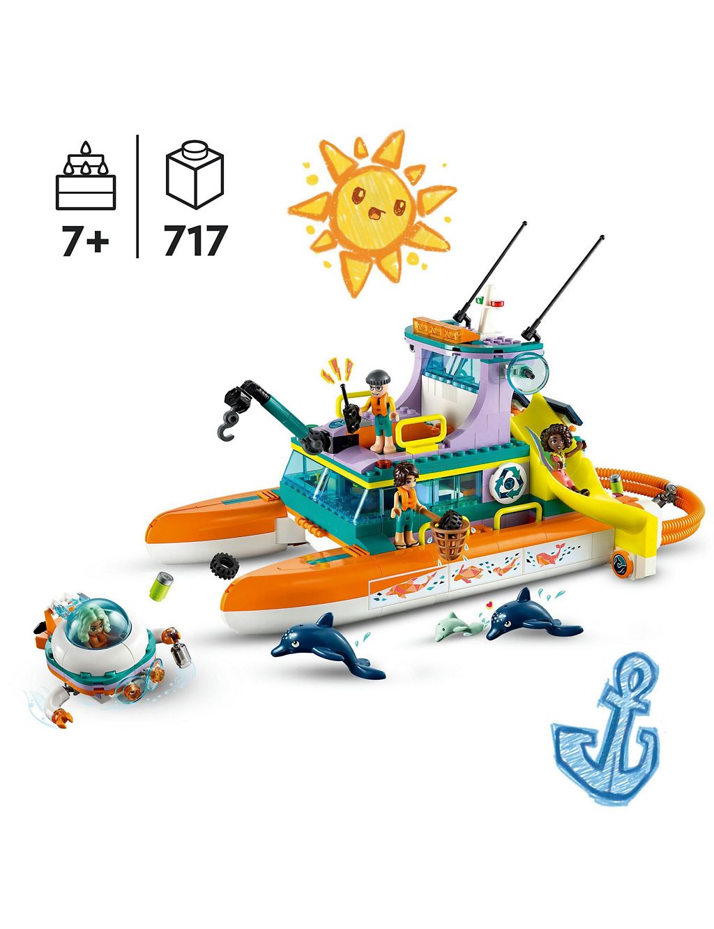 LEGO Friends Sea Rescue Boat Toy Playset 41734 (7+ Yrs) 1 of 6