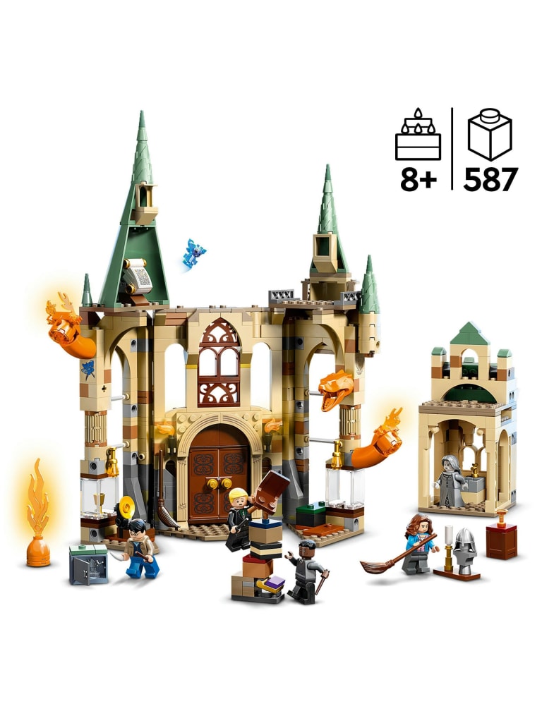  LEGO Harry Potter The Battle of Hogwarts Building Toy Set,  Harry Potter Toy for Boys, Girls and Kids Ages 9+, Features a Buildable  Castle Section and 6 Minifigures to Recreate an