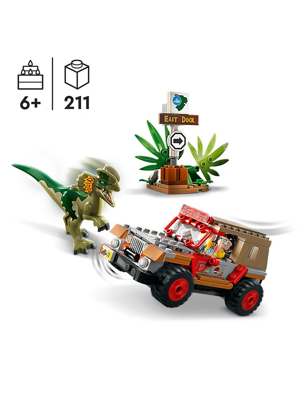 LEGO Jurassic Park Dilophosaurus Ambush Set 76958 (6+ Yrs) 1 of 6