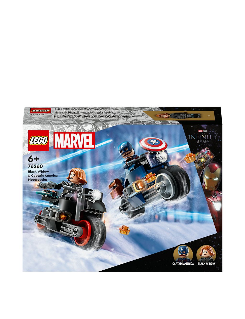 LEGO Marvel Black Widow & Captain America Motorcycles 76260 (6+ Yrs) 1 of 6
