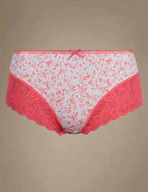 Lace & Printed Midi Knickers Image 2 of 3