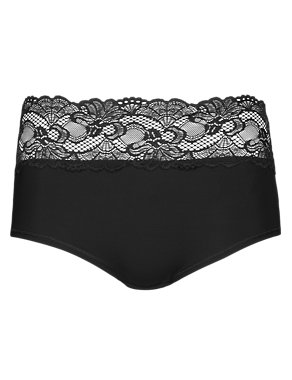Lace Bandeau High Rise Midi Knickers Image 2 of 4