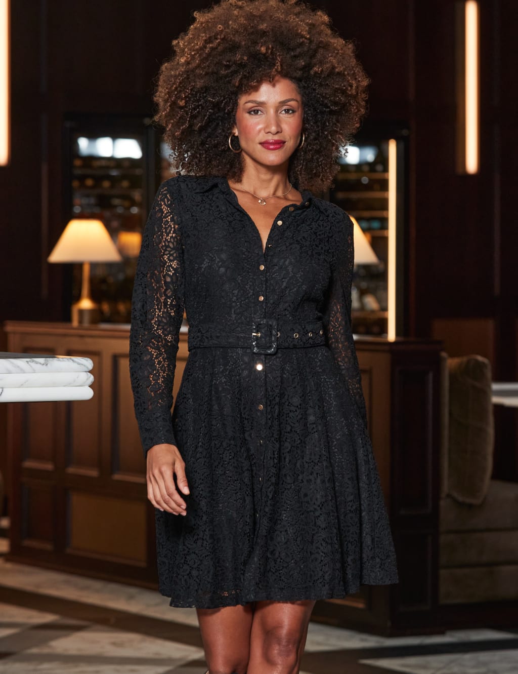 Michael michael kors lace clearance up belted shirtdress