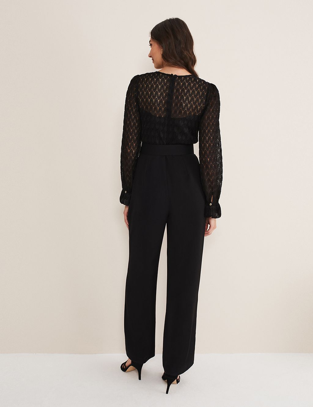 Lace Belted Wide Leg Jumpsuit 4 of 6